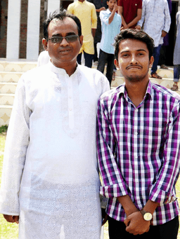 Hasib with teacher